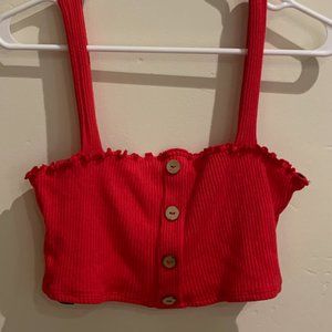 Forever 21 Red Button Crop Tank